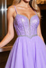 Load image into Gallery viewer, Sparkly Purple A Line Tulle Beaded Short Prom Dress