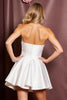 Load image into Gallery viewer, Sparkly White Satin Strapless Beaded Short Prom Dress