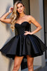 Load image into Gallery viewer, Sweetheart Black Sparkly Short Corset Prom Dress with Beading
