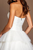 Load image into Gallery viewer, Sweetheart White Tiered Ruffled Short Corset Prom Dress