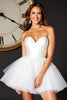 Load image into Gallery viewer, Sweetheart White A Line Tulle Short Prom Dress