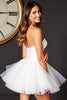 Load image into Gallery viewer, Sweetheart White A Line Tulle Short Prom Dress