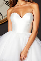 Load image into Gallery viewer, Sweetheart White A Line Tulle Short Prom Dress