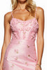 Load image into Gallery viewer, Floral Pink Satin Spaghetti Straps Short Prom Dress