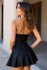 Load image into Gallery viewer, Black Sparkly Satin Sweetheart Short Prom Dress with 3D Flower