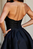 Load image into Gallery viewer, Black Sparkly Satin A Line Beaded Short Prom Dress