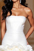 Load image into Gallery viewer, Satin White Strapless Ruffled Short Corset Prom Dress