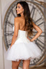 Load image into Gallery viewer, A Line White Tulle Sweetheart Short Prom Dress