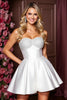Load image into Gallery viewer, A Line White Sparkly Sweetheart Short Prom Dress with Beading