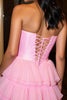 Load image into Gallery viewer, Sweetheart Hot Pink Tulle Tiered Short Prom Dress