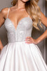 Load image into Gallery viewer, White Sparkly A Line Satin Beaded Short Prom Dress
