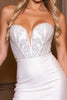 Load image into Gallery viewer, Sparkly Satin White Sweetheart Beaded Short Prom Dress
