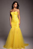 Load image into Gallery viewer, Sparkly Yellow Strapless Mermaid Long Prom Dress with Beading