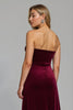 Load image into Gallery viewer, Burgundy Ruched Strapless Long Holiday Party Dress with Slit