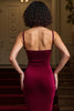 Load image into Gallery viewer, Burgundy Spaghetti Straps Mermaid Long Holiday Party Dress
