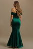 Load image into Gallery viewer, Dark Green Off The Shoulder Mermaid Long Holiday Party Dress