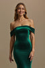 Load image into Gallery viewer, Dark Green Off The Shoulder Mermaid Long Holiday Party Dress