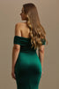 Load image into Gallery viewer, Dark Green Off The Shoulder Mermaid Long Holiday Party Dress