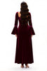 Load image into Gallery viewer, Burgundy Scoop Neck Sheath Long Holiday Party Dress with Sleeves