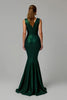 Load image into Gallery viewer, Sparkly Dark Green Mermaid Bateau Neck Long Holiday Party Dress