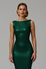 Load image into Gallery viewer, Sparkly Dark Green Mermaid Bateau Neck Long Holiday Party Dress