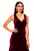 Load image into Gallery viewer, Simple Burgundy V-Neck Backless Long Holiday Party Dress