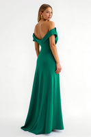 Load image into Gallery viewer, Dark Green Sheath Off the Shoulder Long Holiday Party Dress