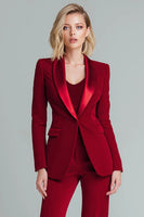 Load image into Gallery viewer, 2 Piece Red Shawl Lapel Elegant Women Prom Suits