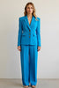 Load image into Gallery viewer, 2 Piece Blue Satin Notched Lapel Women Prom Suits