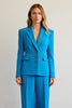 Load image into Gallery viewer, 2 Piece Blue Satin Notched Lapel Women Prom Suits