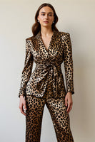 Load image into Gallery viewer, 2 Piece Gold Black Leopard Women Prom Suits