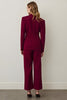 Load image into Gallery viewer, 2 Piece Burgundy Shawl Lapel Women Prom Suits with Ruffles