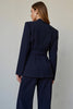 Load image into Gallery viewer, 2 Piece Navy Single Breasted Satin Business Suits