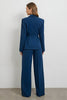 Load image into Gallery viewer, 2 Piece Dark Blue Satin Double Breasted Business Suits