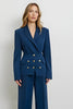 Load image into Gallery viewer, 2 Piece Dark Blue Satin Double Breasted Business Suits