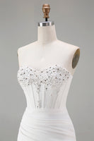 Load image into Gallery viewer, White Sweetheart Short Bodycon Beaded Prom Dress