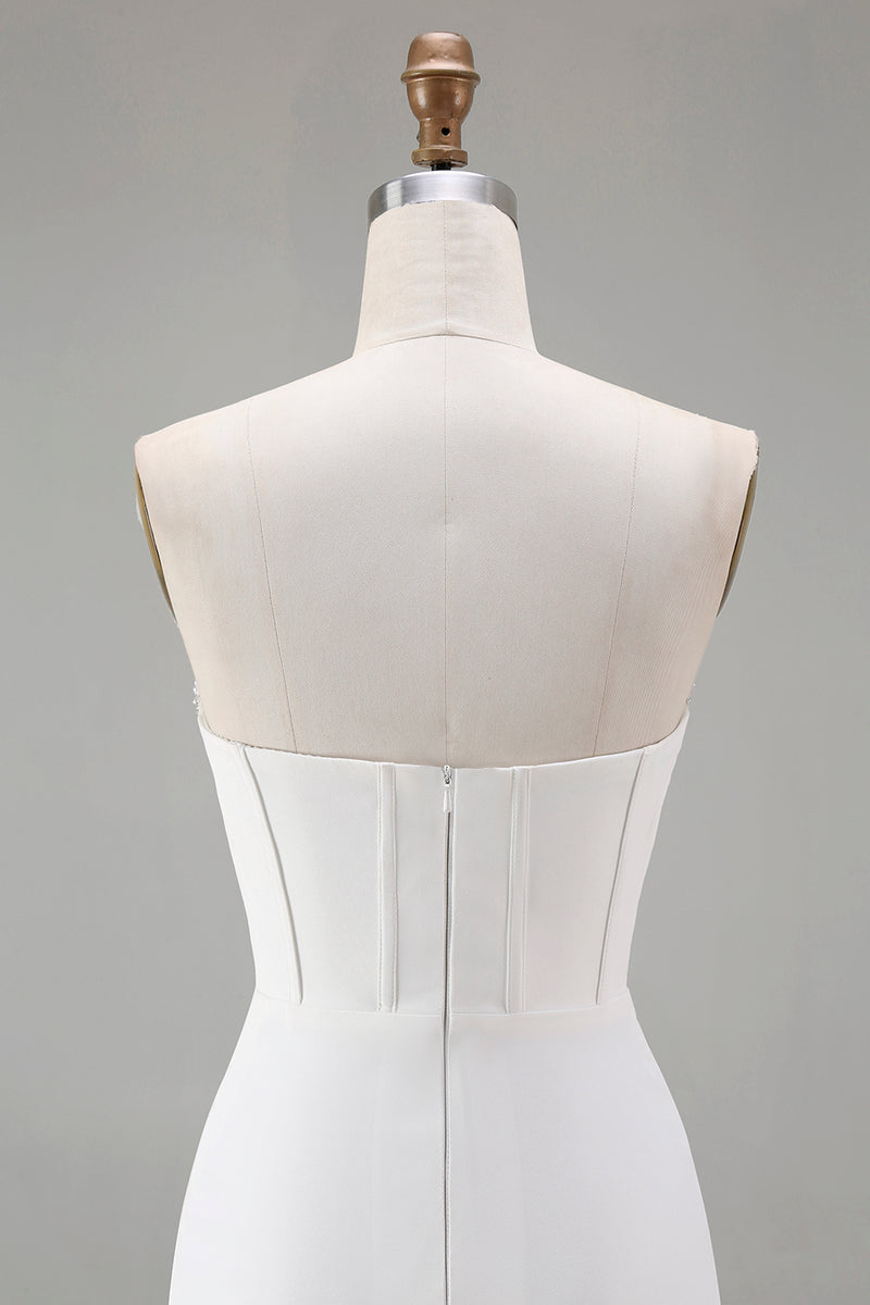 Load image into Gallery viewer, White Sweetheart Short Bodycon Beaded Prom Dress
