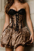 Load image into Gallery viewer, Coffee Leopard A-Line Sweetheart Short Corset Prom Dress