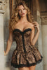 Load image into Gallery viewer, Coffee Leopard Sweetheart A-Line Short Corset Prom Dress