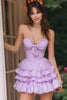 Load image into Gallery viewer, Lilac Sweetheart A-Line Ruffled Short Corset Prom Dress