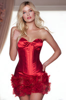 Load image into Gallery viewer, Red Bodycon Satin Short Corset Prom Dress with 3D Flowers