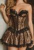 Load image into Gallery viewer, Coffee Leopard Corset A-Line Sweetheart Short Prom Dress with Lace