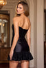 Load image into Gallery viewer, Simple Black Satin Strapless Tight Short Prom Dress