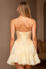 Load image into Gallery viewer, Sparkly Yellow A Line Beaded Short Prom Dress