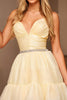 Load image into Gallery viewer, Sparkly Yellow A Line Beaded Short Prom Dress
