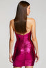 Load image into Gallery viewer, Sparkly Fuchsia Short Strapless Prom Dress with Sequins