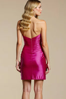Load image into Gallery viewer, Sparkly Fuchsia Short Tight Prom Dress with Sequins
