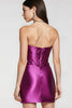 Load image into Gallery viewer, Purple Sweetheart Metallic Short Prom Dress with Slit