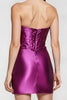 Load image into Gallery viewer, Purple Sweetheart Metallic Short Prom Dress with Slit