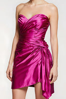 Load image into Gallery viewer, Fuchsia Sweetheart Ruched Tight Short Prom Dress